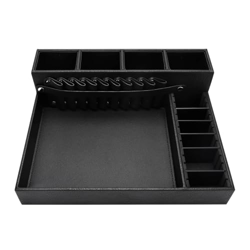 CGBARBER Beauty Professional Barber Clipper Tray Case, Professional Hair Trimmer Holder Hairdresser Stylists Barber Tools Box Black (Large)