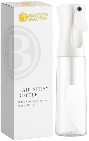 BeautifyBeauties Spray Bottle For Hair – Continuous Mister Spray Bottle for Hairstyling, Cleaning, Plants, Pets, Barbers, Salons, Essential Oil Scents (10.1 Ounce)
