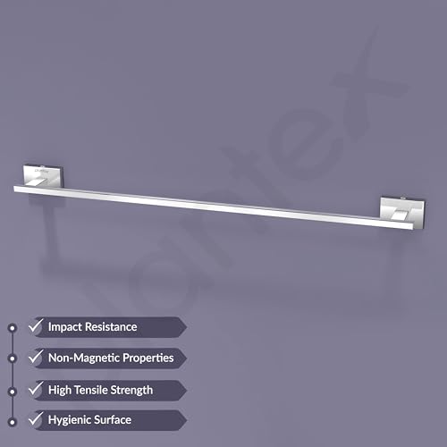 Image of Plantex 304 Grade Stainless Steel 24 inch Bathroom Single Towel Rod /Towel Holder /Towel Hanger /Towel Bar /Stand /Bathroom Accessories - Benz (Chrome)
