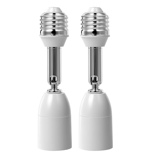 Aiwode E26��E26���������A�_�v�^�[ �A�㉺90°���� ���E350°��]�A��9CM��������AE26�����A��i 1A 250V �A�O����/�L�b�`�����C�g/�V�[�����O���C�g�Ȃǂ̑啔���̏Ɩ����ɓK�p�B (2�Z�b�g)