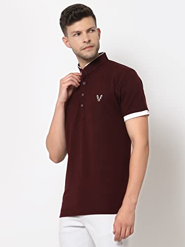 Image of UZARUS Men's Solid Cotton Regular Fit Polo T-Shirt