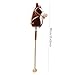 Luwecf Stick Horse Riding Toy Wooden Pole, Fun Pretend Play Hobby Horse with Realistic Sound Effects for Boys Girls, Handcrafted Hobby Horse for Kids 3 Years+ Gift, Style B Coffee (with Roller)