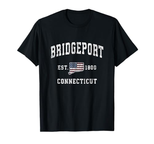 Bridgeport Connecticut CT Vintage American Flag Design T-Shirt