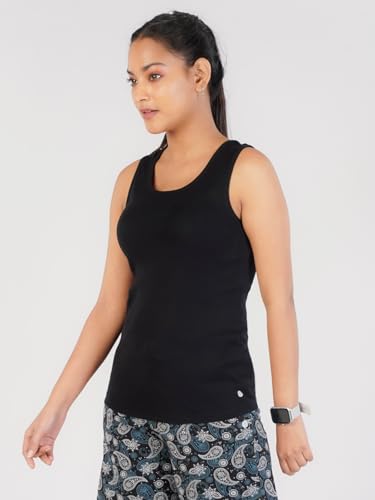 Image of Rupa Colors Playsure Solid 100% Combed Cotton Rib Fabric, Women's Standard Fit Tank Top, Sleeveless Pack of 1