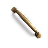 Yanxia Set of 6 Traditional 5" Center to Center Antique Brass Cabinet Handles – Sturdy and Stylish Pulls for Kitchen Drawer Vintage Hardware