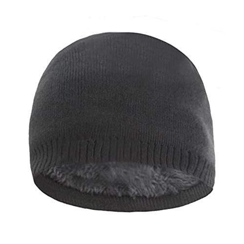 Chapeau d'hiver pour femme en maille épaisse grise douce et bonnet tricoté homme stretch