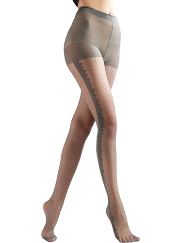 Image of Sahabowi Women Tights, Sheer High Waist Pantyhose, Vintage Control Top Stockings, Siwa7
