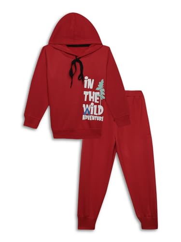 Image of Mack Jonney Printed Hooded Cotton Fleece Tracksuit Co-Ord Set for Kids-MACK38112