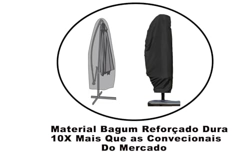 Genérico Capa Ombrelone 3m Tecido Reforçado Impermeável Com Zíper