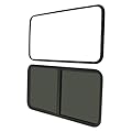 RV Window Teardrop, 24" W X 20" H Horizontal Sliding Glass Window Optional Trim RV Exit Window Teardrop Replacement Window for RV, Camper, Cargo (24" W X 20" H)