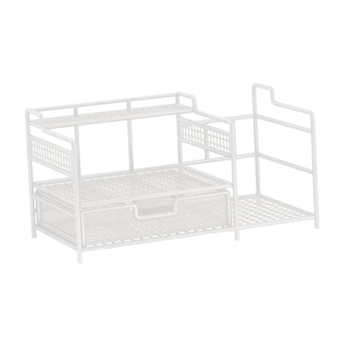 YWJLQH Desk File Organizer Paper Letter Tray Desk Document Sorting Shelf Rack Mesh File Holder for School Countertop Home Dorm Room, White