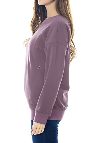 Smallshow Women's Fleece Maternity Nursing Sweatshirt Breastfeeding Tops Medium Misty Lilac #TOP1