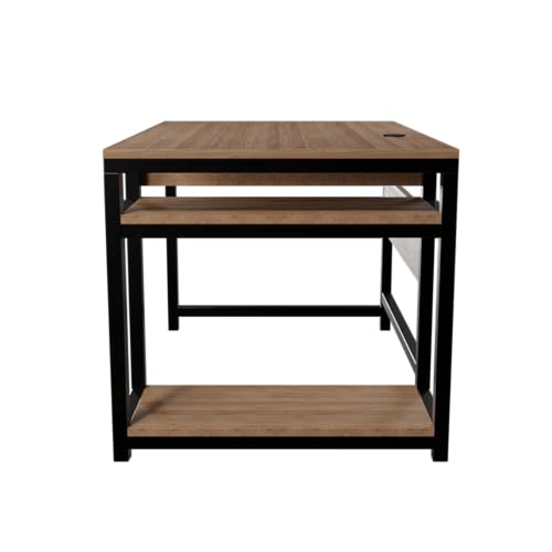 Image of Riyan Luxiwood Carter Computer Table with or Without Keyboard Tray I Made MDF I Large Study Table Size 120x60x75 Cm (with Keyboard Tray, Beige)