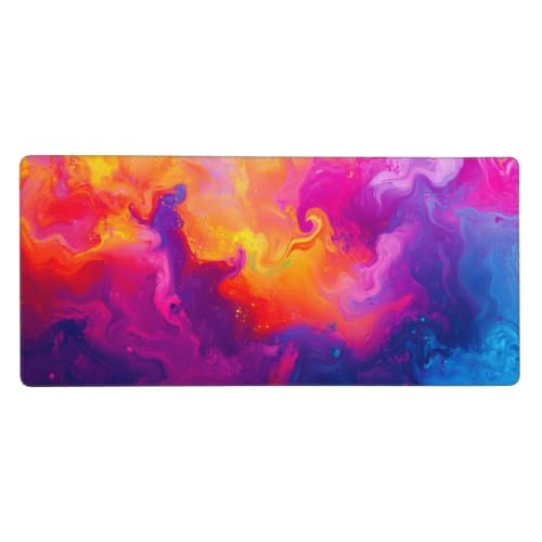 Alfombrilla de escritorio rosa con nubes de 80x30 cm para un espacio de trabajo acogedor G364
