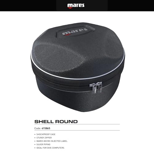 Mares Shell Round, Tasche für den stoßfesten Schutz Ihres Tauchcomputers, Erwachsene, Black, One Size