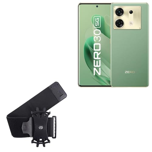 BoxWave Holster Compatible with Infinix Zero 30 - ActiveStretch Sport Armband, Adjustable Armband for Workout and Running - Jet Black