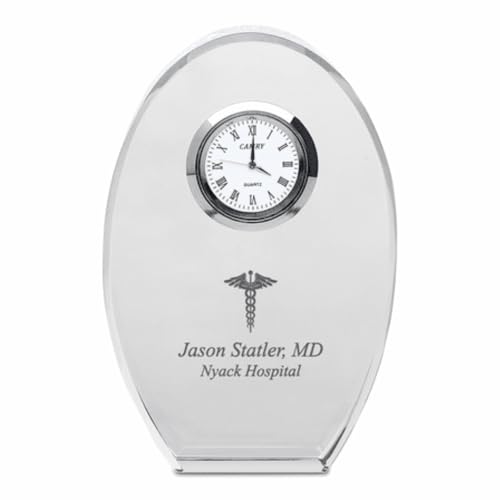 Executive Gift Shoppe Doctor Personalized Oval Crystal Desk Clock