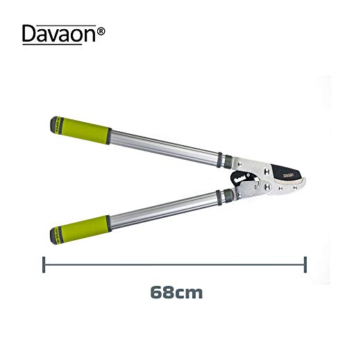 Professional Tree Loppers for Gardening - Heavy Duty Telescopic Tree Pruner with Advanced Ratchet Mechanism, Tree Cutter with Premium SK5 Steel Blades, Garden Tools from Davaon Pro