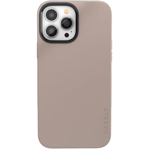 Casely iPhone 13 Pro Case | Compatible with MagSafe | Taupe on Nude | Solid Beige Aesthetic Cream Case Cover