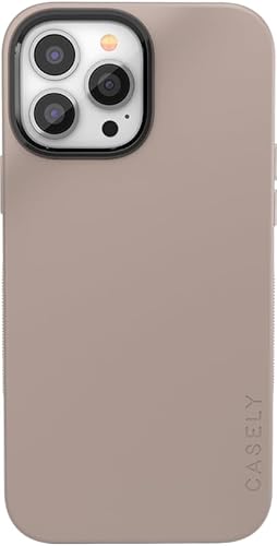 Casely iPhone 13 Pro Max Case | Taupe on Nude | Solid Beige Color Minimalist | Compatible with MagSafe