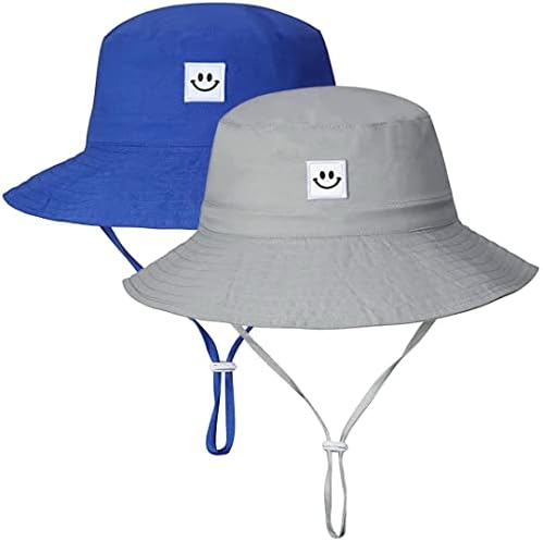 Baby Bucket Hats Smiley Face UPF50+ Baby Sun Hat for 2-5T Baby Boy Girls 2Pack