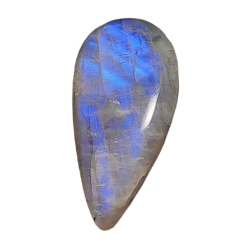 Cabochon pierre de lune naturelle arc-en-ciel poire 41x21x8mm pour bague et collier DIY