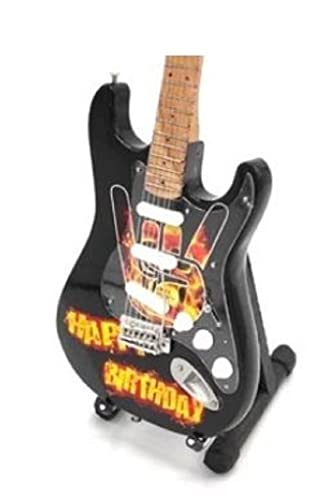 Decoration Guitare Miniature 22 Cm Avec Son Chevalet Happy Birthday Electrique - Les Beatles, Paul McCartney, John Lennon, RIngo Starr, George Harrison Decoration Guitare Miniature 22 Cm Avec Son Chevalet Happy Birthday Electrique