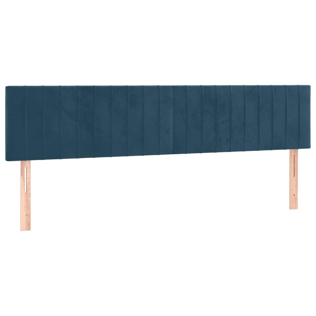 Kopfteil Dunkelblau 200x5x78/88 cm Samt | Höhenverstellbar, Holzbeine, weicher Samt, optimale Rückenunterstützung, Montageanleitung