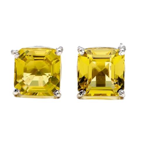 Boucles d'oreilles quartz citron naturel de haute qualité carrées