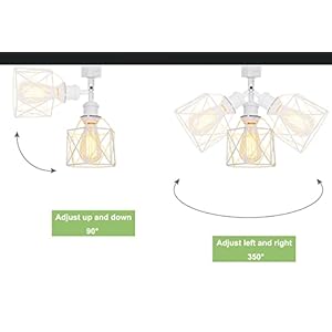 Setofthreeretrodesignadjustedangleltypetrackheadlightinge26mattwhitebasewhitehollowcagetrackinglightfixtureforgallerymirrorfrontofficekitchennobulbtrack  Urban Country Home Decor Set of three retro design adjusted angle l type track head lighting e26 matt white base white hollow cage tracking light fixture for gallery mirror front office kitchenno bulb track  urban country home decor