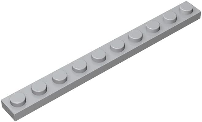 Classic Light Gray Plates Bulk, 8x16 Light Gray Plates, 20 Pcs Compatible with Lego Parts: A0001