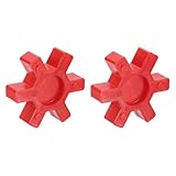 QUARKZMAN 2 Stück L099/L100 Kieferkupplung Einsatz, Urethan Flexibler Festkörper-Typ Kieferkupplung Mitteinsatz für L Kieferkupplung L-Kieferkupplung Set, Rot