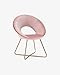 Duhome Sedia da Sala da Pranzo Sedia di Sala d'attesa conferenza Design Straordinario con Piedini in Metallo Sedia Imbottita 439D, Colore:Rosa Chiaro, Materiale:Velluto