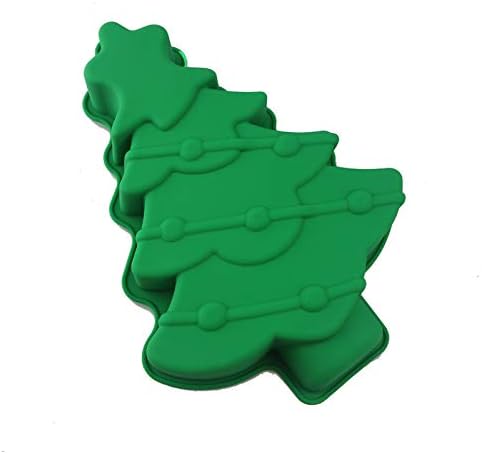 Cherion Big Green Christmas Tree Silicone Cake Molds Cake Pan Soap Muffin Baking Clay Soap molds Cake Moulds for Christmas Holiday