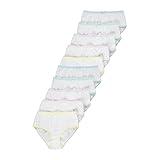 The Essentials Direct Uk Ex Stores Pack of 10 Girls Underwear Briefs Knickers 100% Cotton (UK, Age, 9 Years, 10 Years, Regular, White (colour trim))