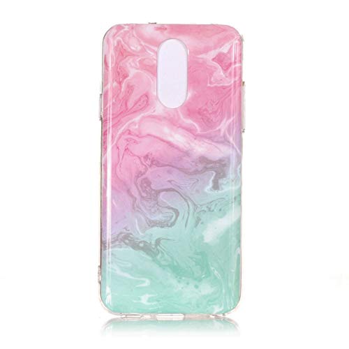 Wenlon Funda Protectora para LG Q7, Funda de teléfono TPU, ultradelgada para Fundas de teléfono, patrón de mármol, anticaída, antiarañazos -b6