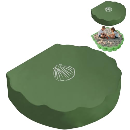 TOPJOWGA Conchiglia Sabbiera Copertura Protettiva, 100X15cm Telo di Copertura per Sabbiera Impermeabile per Giardino (verde)