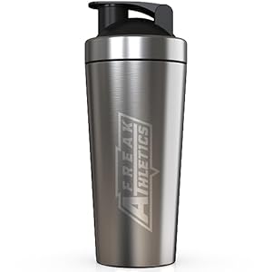 Freak Athletics Protein Shaker Bottle 700ml – Shaker for Protein Shakes – BPA Free Metal Protein Shaker Bottle (Stainless Steel)