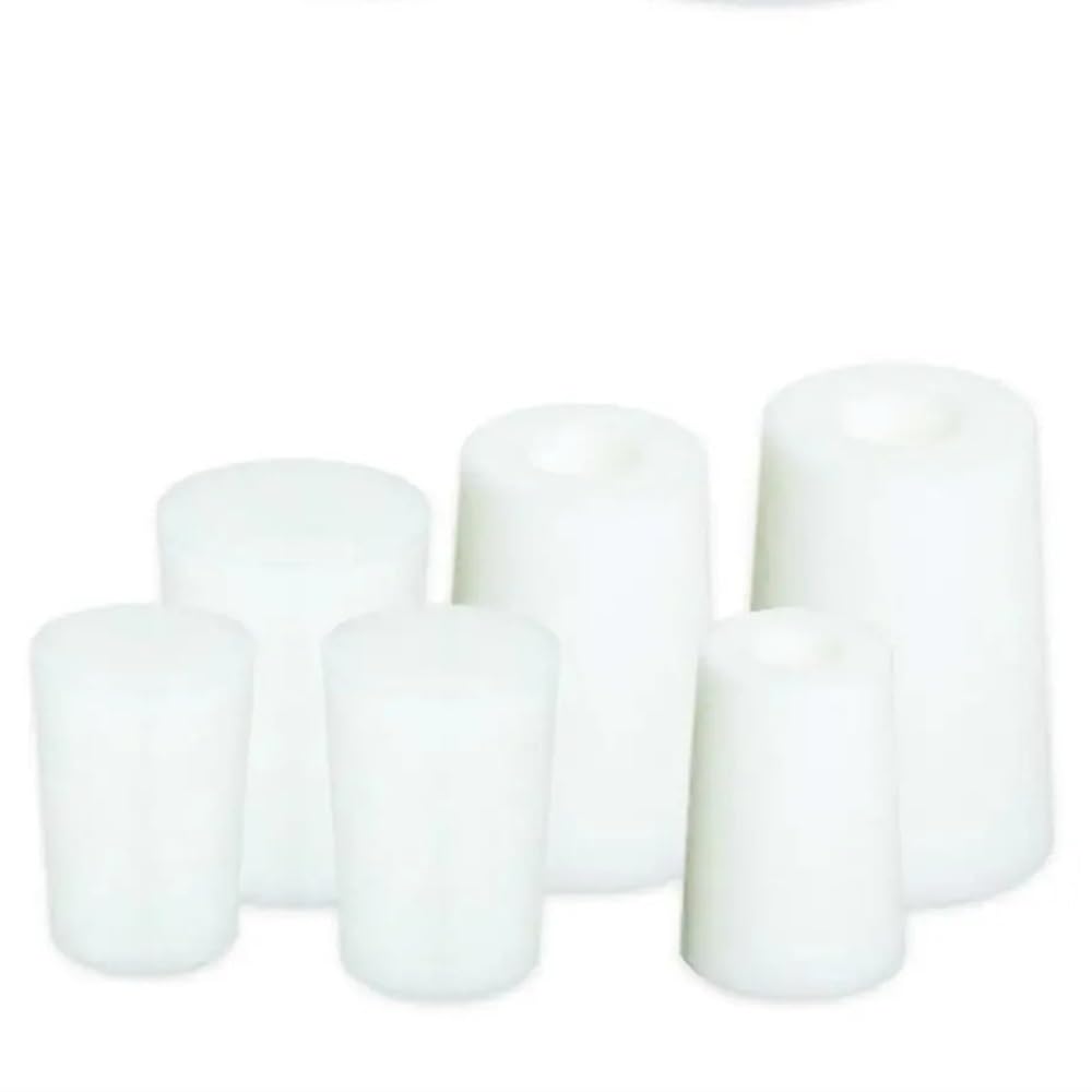 Upper x Down Dia 8x12 9x13 11x15 12x17 13x18 15x19 19x25 24x30 27x32mm Silicone Test Tube Stopper Without Sand Core(12x17x33mm (10pcs))