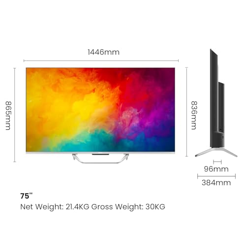 Image of Haier 189 cm (75) S800 Series 4K Ultra HD Smart QLED Google TV 75S800QT-P (Grey)