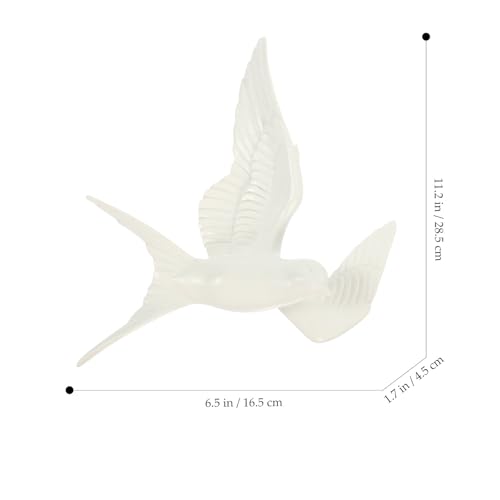Sculpture murale oiseau 3D résine blanche JECOMPRIS ornement design scandinave