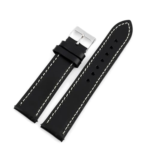 Bracelet de montre en cuir qui ne irrite pas la peau, vachette rétro HuanJ 18 20 22 24mm