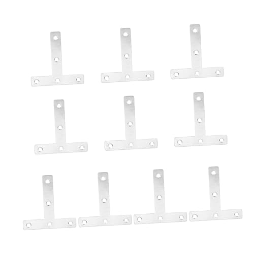 BUTIFULSIC 10pcs Steel Corner Bracket Angle Bracket Corner Brackets Angle Braces Practicable Steel Brackets Corner Brackets Joint Plate Joining Bracket Support Brace Steel Corner Brace Silver