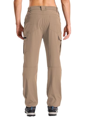 keihTrail Men's Hiking Pants Waterproof Lightweight Work Cargo Quick Dry Tactical Outdoor Fishing Travel Mountain Pants Light Khaki M - image 3