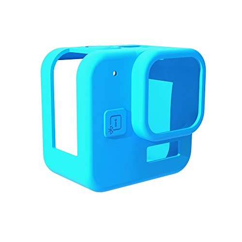 Silicone Case for GoPro Hero 11 Black Mini Tempered Glass Lens Protector Protective Film Cover for GoPro11 Mini Accessories (Blue Case)