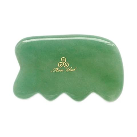 Mina Heal Green Aventurine Jade Stone Gua Sha Facial Massager Excellent Skincare Tool Cover