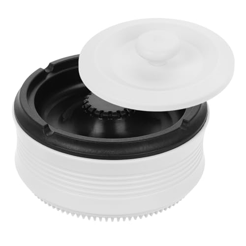 DIYEAH Cenicero Inteligente de Interior Purificador de Aire, Gran Capacidad, Color Blanco Marfil, Recargable por USB para Hogar, Oficina y Automóvil, Filtro Antiolor y Cenicero Moderno