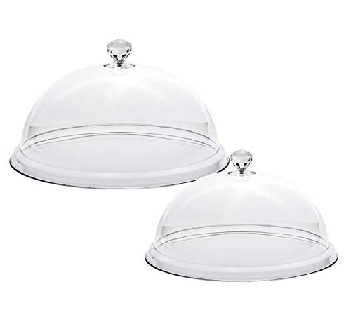 D&D Lot de 2 dômes, cloche à gâteau en plastique, dôme en plastique transparent, pour aliments, cloques, diamètre 20 et 25 cm