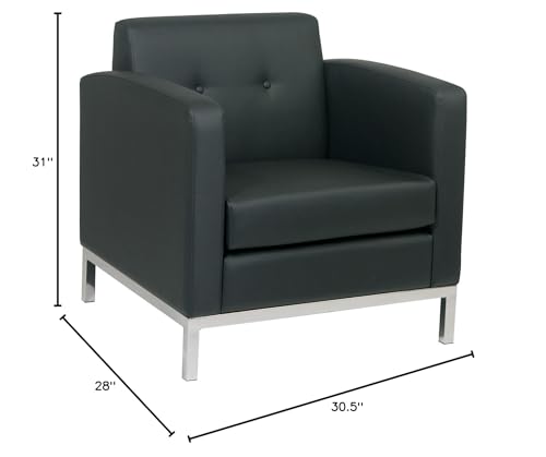 Sillón con asiento acolchonado y tapizado negro miniatura 4