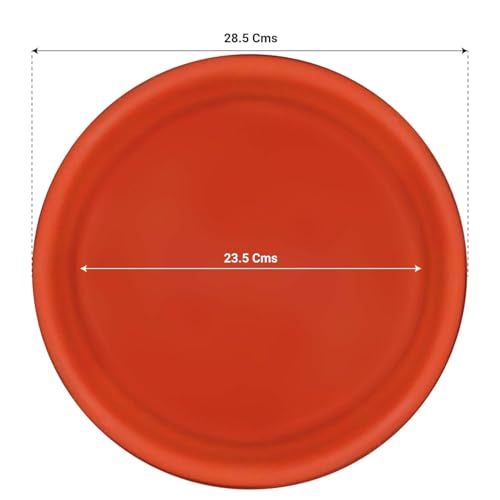 Image of SIGNY Round Bottom Tray (Plate /Saucer) Suitable for 14 Inch Round Plastic Pot - Brown - Set of 12 | Heavy Duty Highly Durable Plant Saucer for Indoor Home Decor & Outdoor